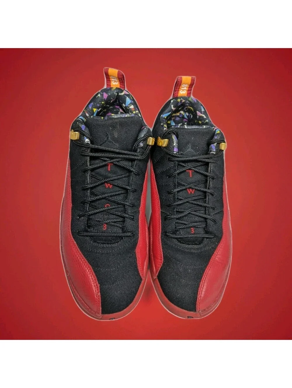 Nike Air Jordan 12 Low Super Bowl LV Red Black Gold Shoes DC1059 Mens 8.5 Bulls